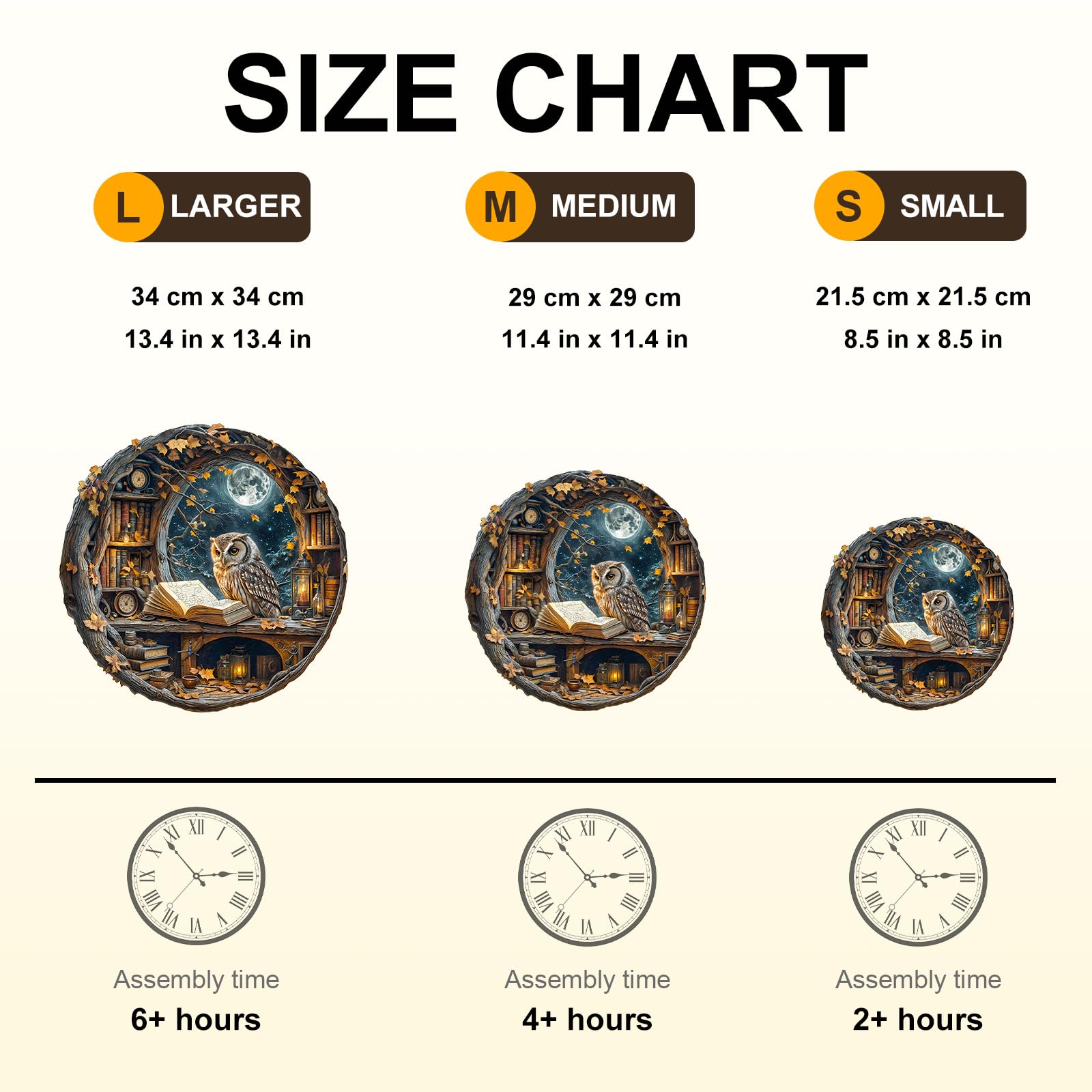 WOODBESTS Moonlit Owl puzzle precise edges for safe assembly