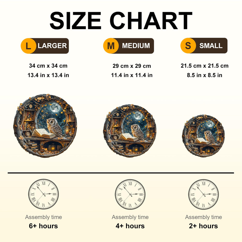 WOODBESTS Moonlit Owl puzzle precise edges for safe assembly