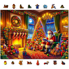 WOODEN.CITY 1000-piece puzzle Christmas Eve scene enhances family evenings with festive detail.