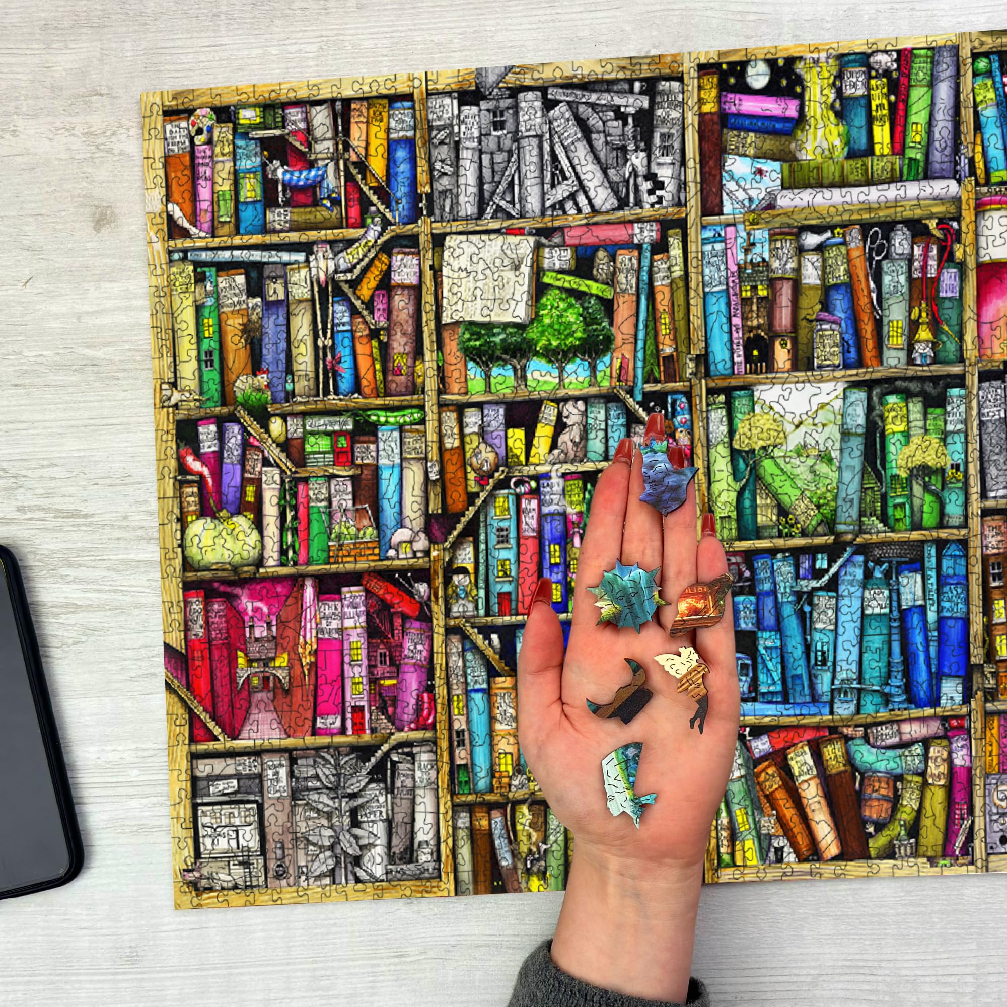 Wooden.City Ideal for book lovers seeking a literary-themed puzzling hobby