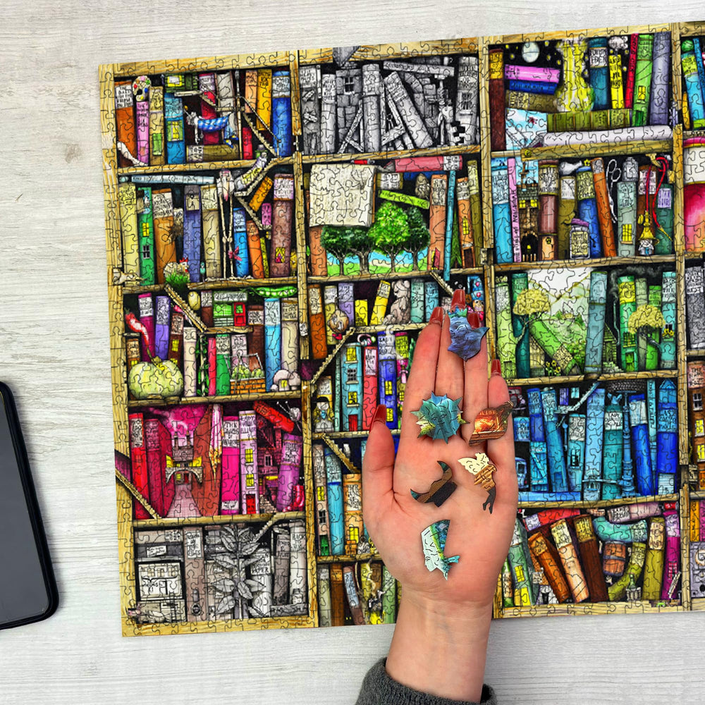 Wooden.City Ideal for book lovers seeking a literary-themed puzzling hobby