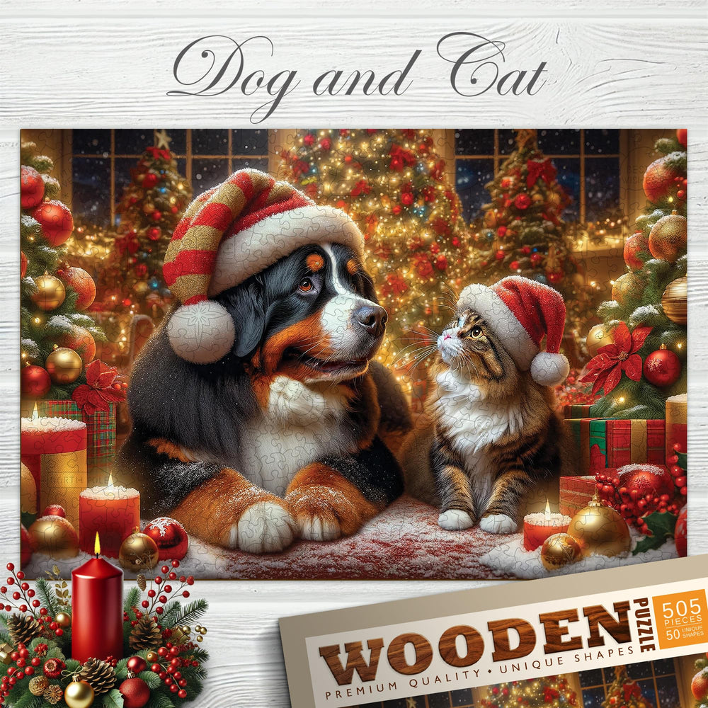 WOODEN.CITY Christmas figurines with reindeer, snowflakes, and ornaments