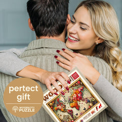 WOODEN.CITY Closeup of puzzle assembly showing precise cuts and snug fit