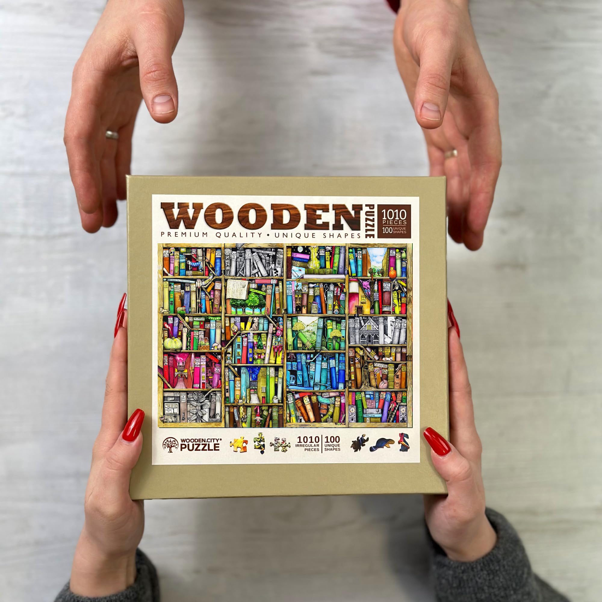 Wooden.City Puzzle dimensions 20.4 by 14.8 inches fit standard display spaces