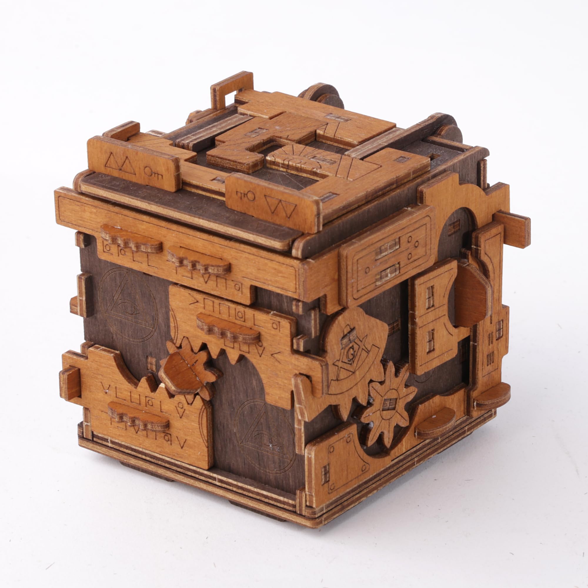 WOODEN.CITY Escape Room Puzzle Box compact size fits shelves