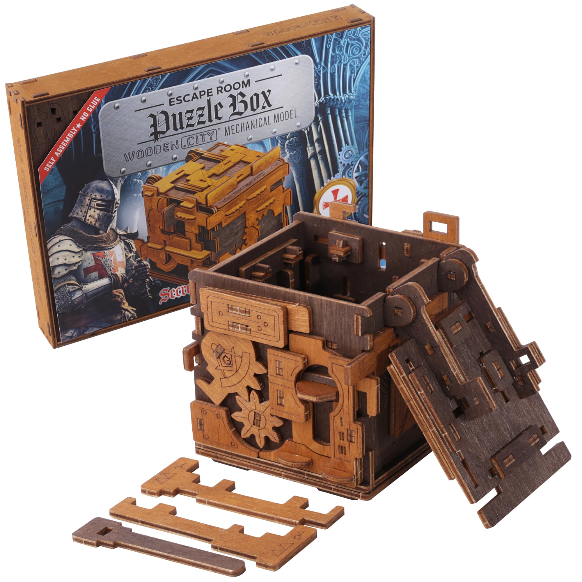 WOODEN.CITY Escape Room Puzzle Box included tools and materials kit