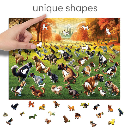 WOODEN.CITY EU-made puzzle with wooden pieces, ideal for dog lovers and gifting.