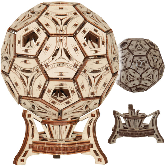 Wooden.City Football Cup puzzle pieces laid out for assembly.