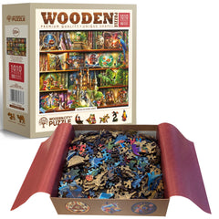 WOODEN.CITY Forest on shelf artwork offers depth and relaxing focus while assembling.