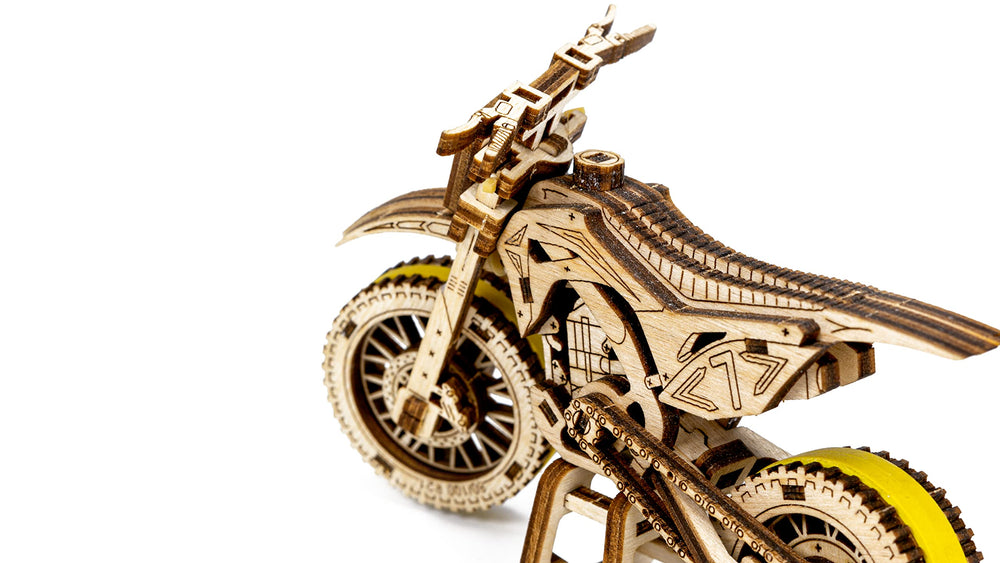 WOODEN.CITY Motocross 3D Puzzle exceptional-detail model for display and hobbyists.