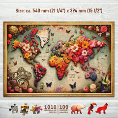 WOODEN.CITY Completed Colorful Map puzzle displayed as a vibrant art piece
