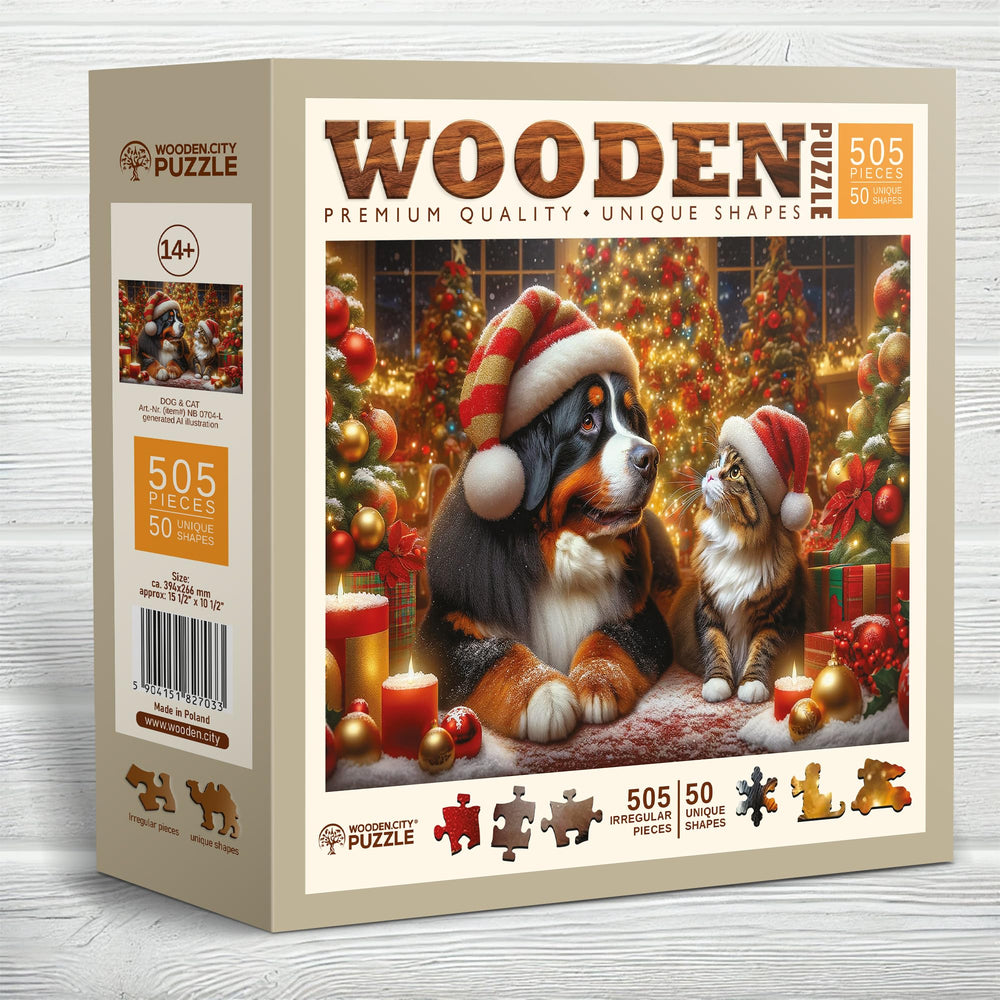 WOODEN.CITY puzzle dimensions show 15.5 by 10.5 inches for display-ready results