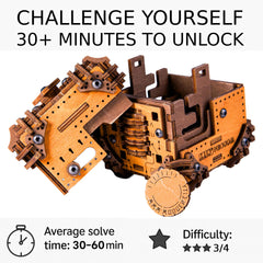 WOODEN.CITY Tesseract Secret mechanism close-up reveals hidden puzzle feature