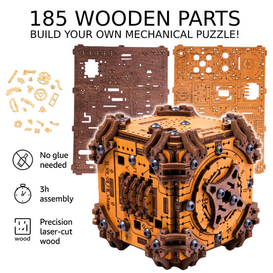 WOODEN.CITY Tesseract Secret 185 laser-cut pieces awaiting assembly
