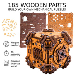 WOODEN.CITY Tesseract Secret 185 laser-cut pieces awaiting assembly