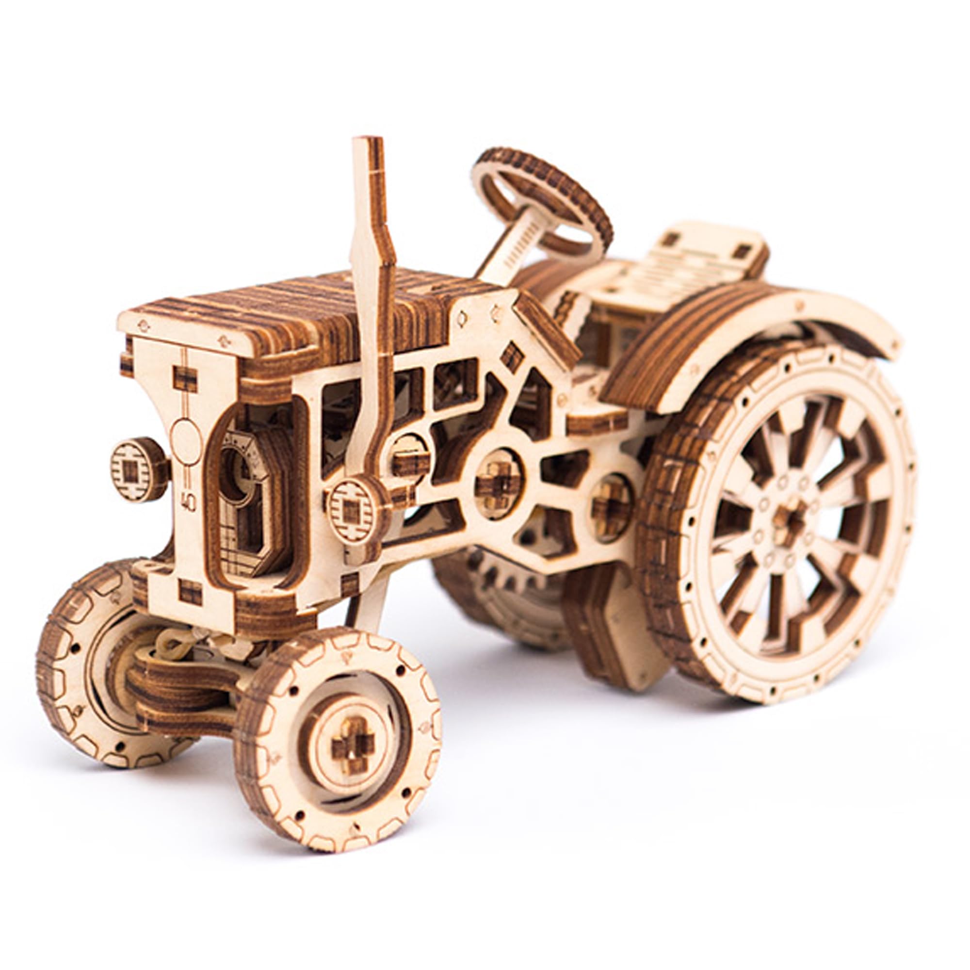 WOODEN.CITY Tractor 3D puzzle wheels and chassis focus on moving components for functional play