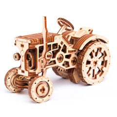 WOODEN.CITY Tractor 3D puzzle wheels and chassis focus on moving components for functional play