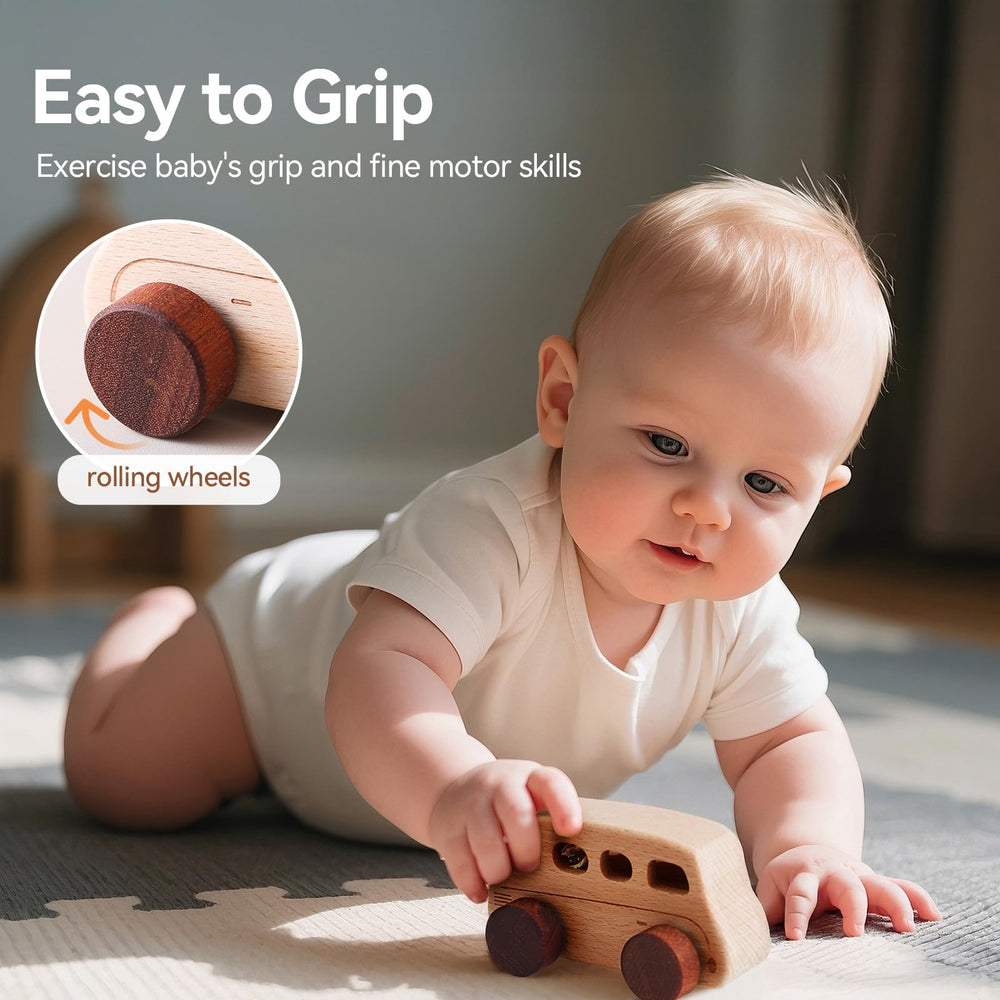 WOODEN TEETHER on-the-go play kit fits in small bags
