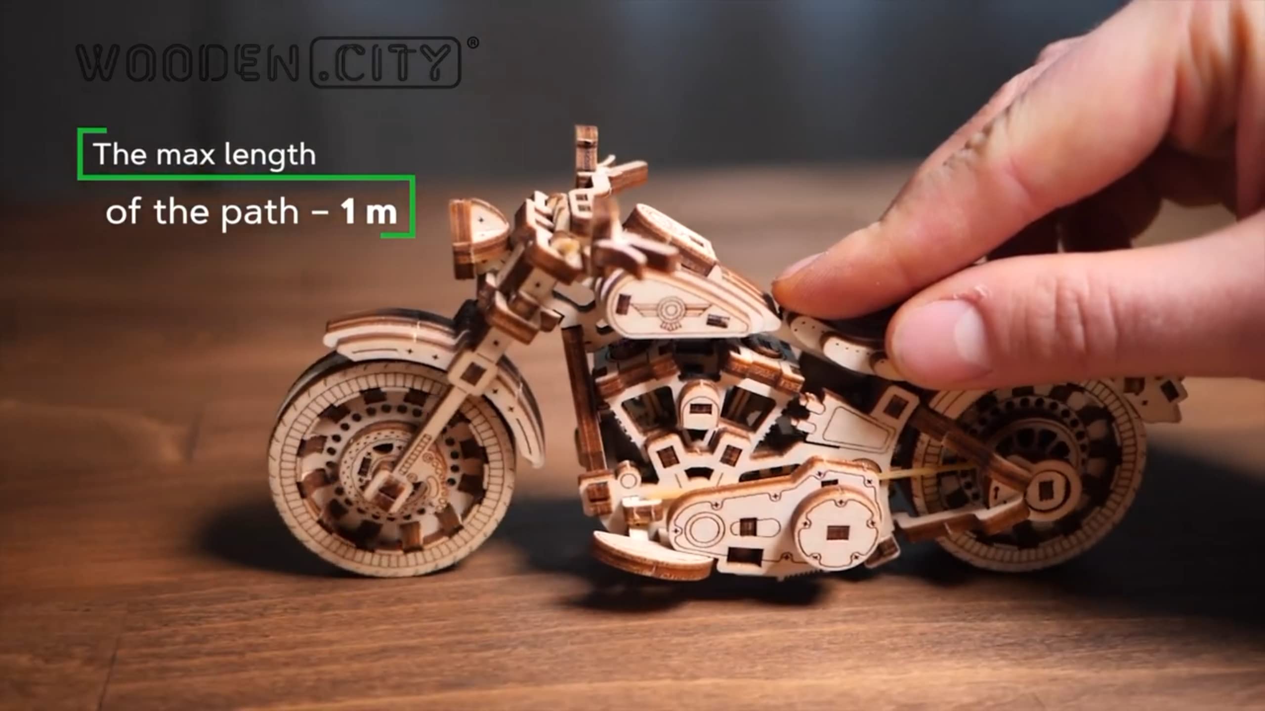 WOODEN.CITY Cruiser VTwin puzzle reverse mechanism detail for playful challenge