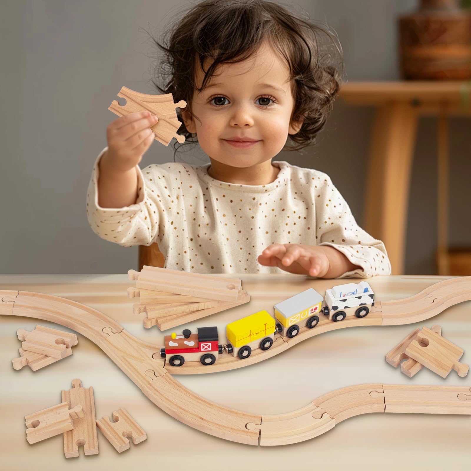 WoodenEdu beech wood craftsmanship provides a premium tactile feel.