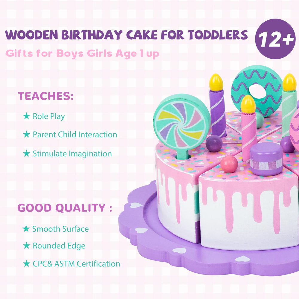 WoodenEdu colorful number cakes set helps kids practice counting and color recognition