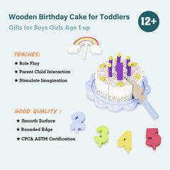 WoodenEdu colorful numbers cake encourages counting and basic math in play.