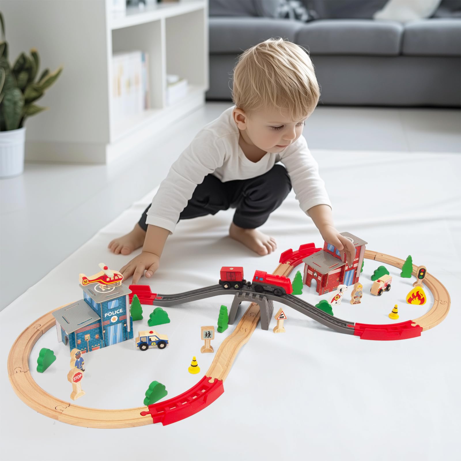 WoodenEdu compatible with Thomas and Brio enables seamless brand-mixing.