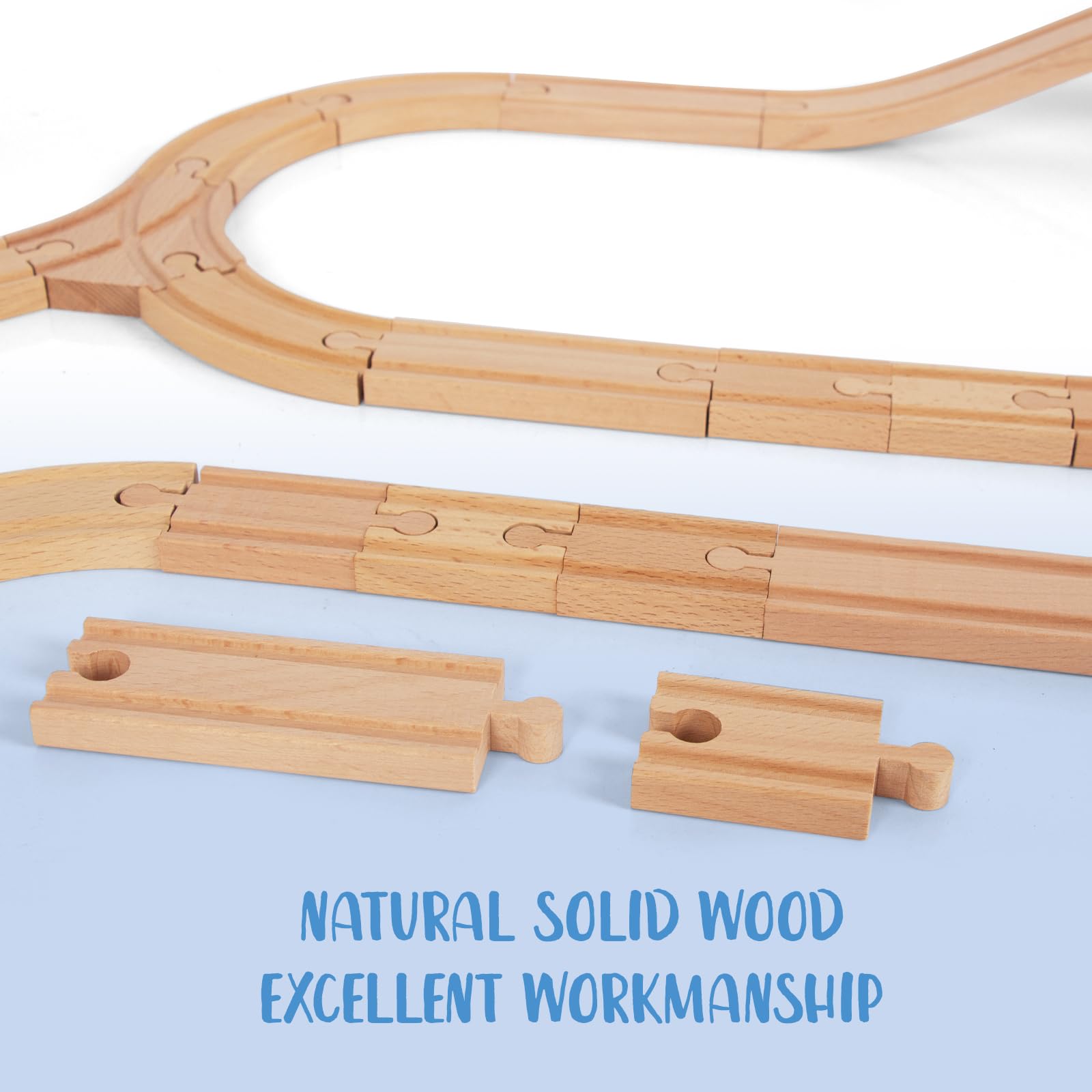 WoodenEdu curved track for smooth, engaging curves