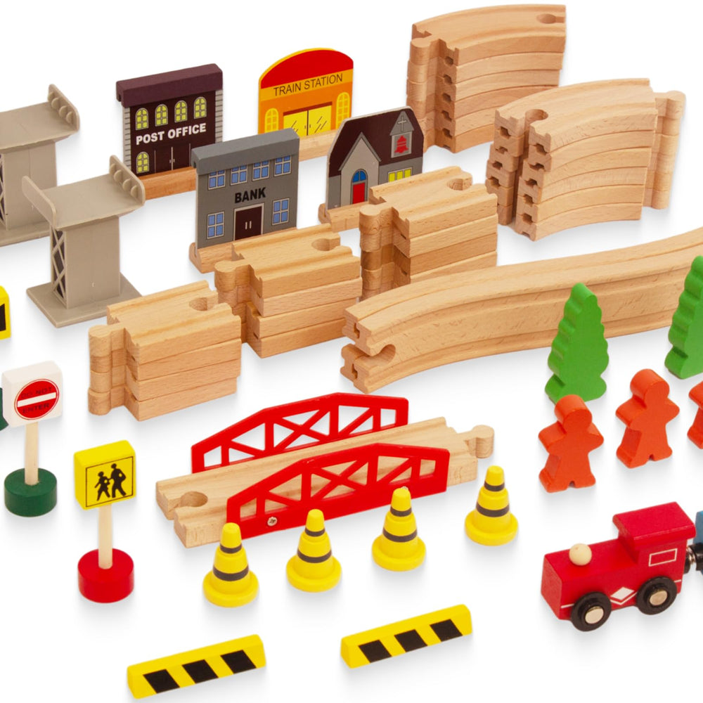 WoodenEdu expandable tracks enable growing rail adventures.