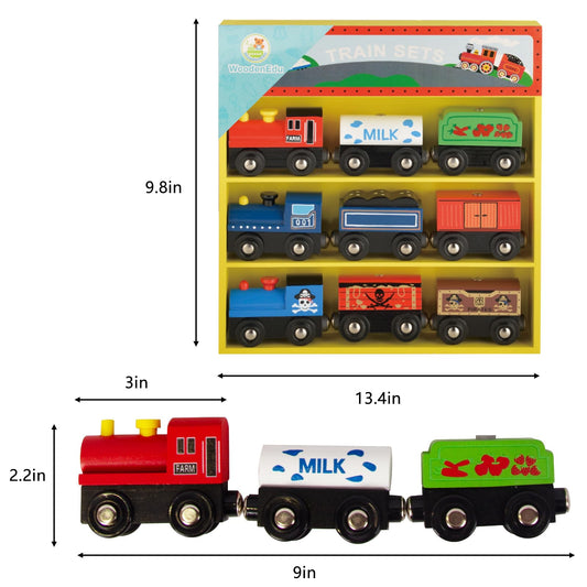 WoodenEdu fire truck train car supports fine motor skills during pretend rescues