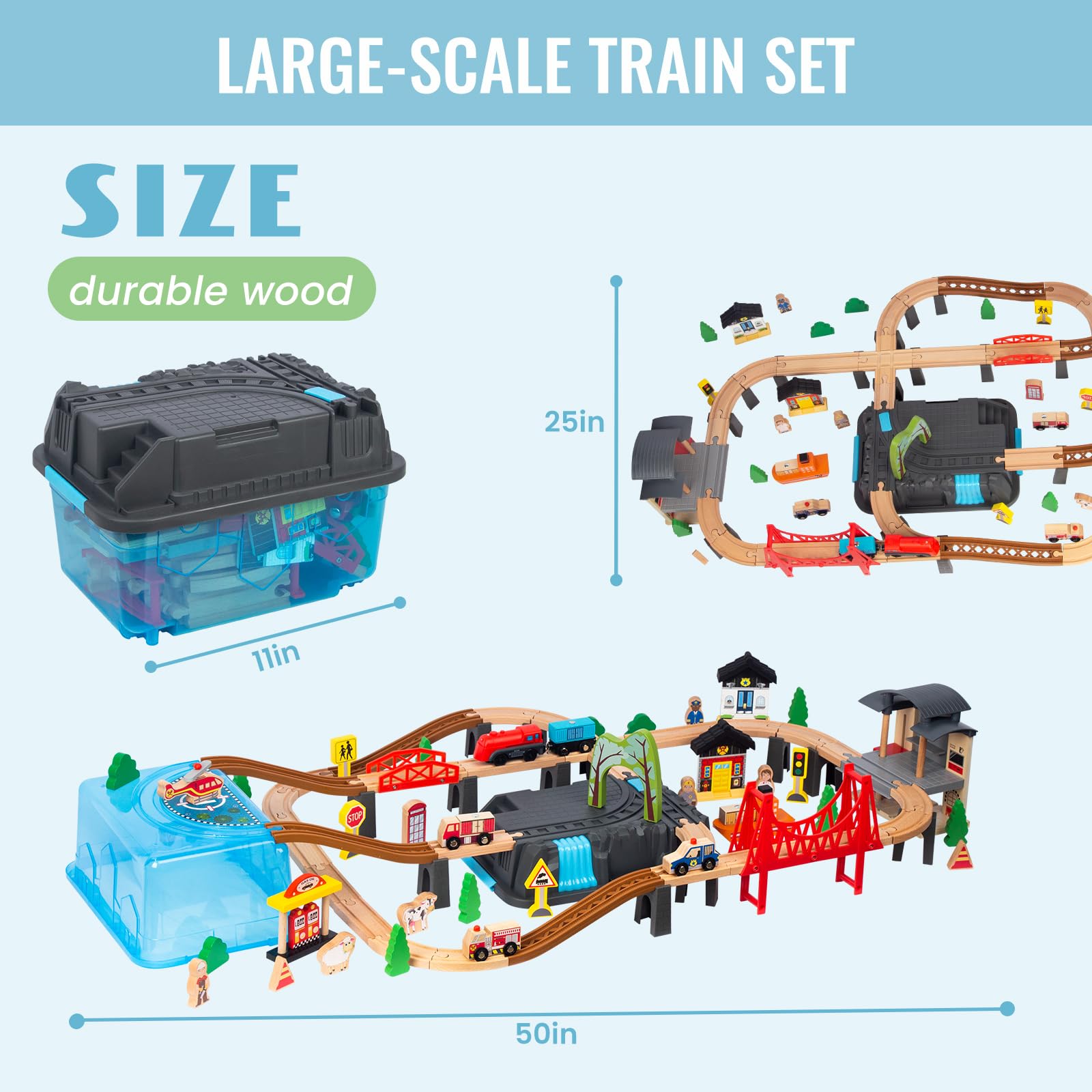 WoodenEdu heliport accessory sparks imaginative city planning during play