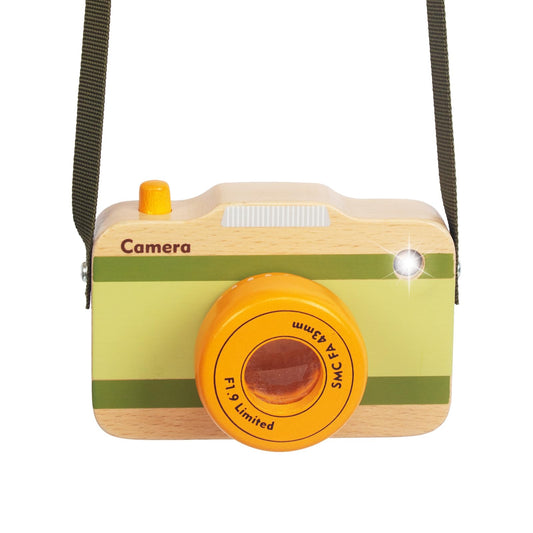 WoodenEdu mini camera toy with real sounds sparks imaginative play for toddlers