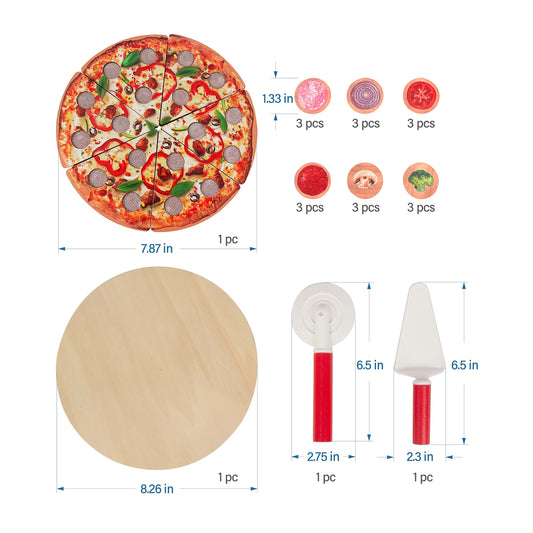 WoodenEdu pizza toppings 12 colors invite color recognition and creativity