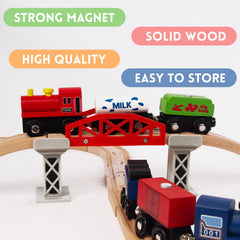WoodenEdu police car train car fosters storytelling and cooperative play