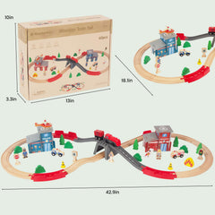 WoodenEdu police train car and signs spark imaginative role-play and storytelling.