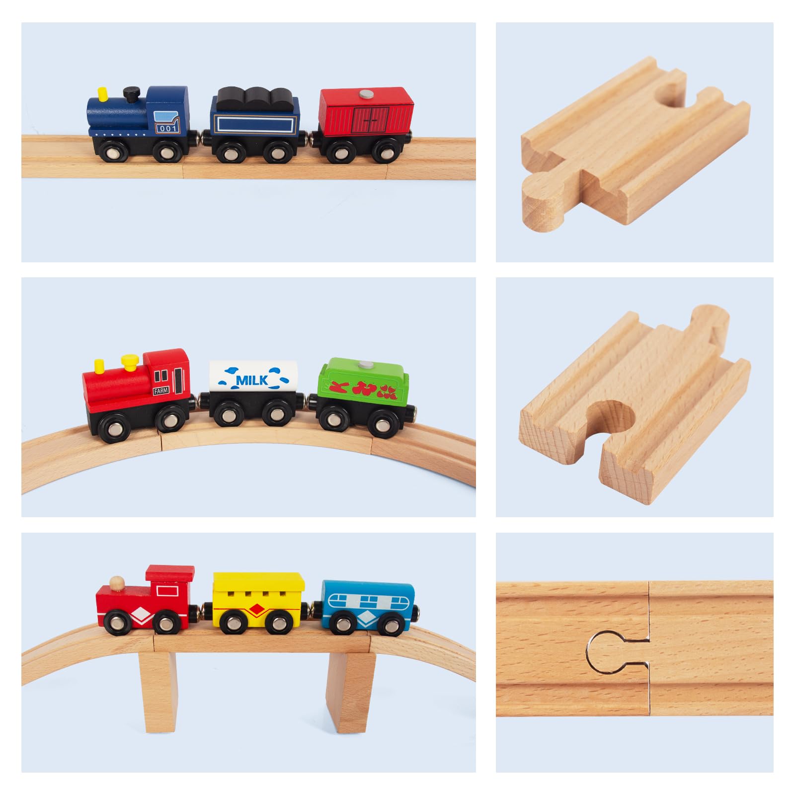 WoodenEdu straight track for simple, stable extensions