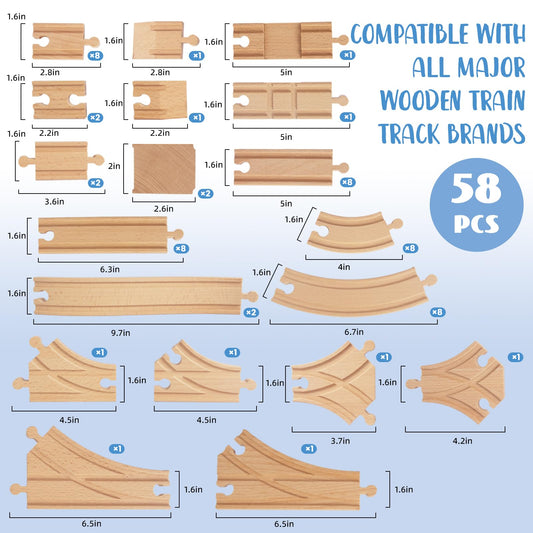 WoodenEdu expansion track collection demonstrates easy compatibility with major brands