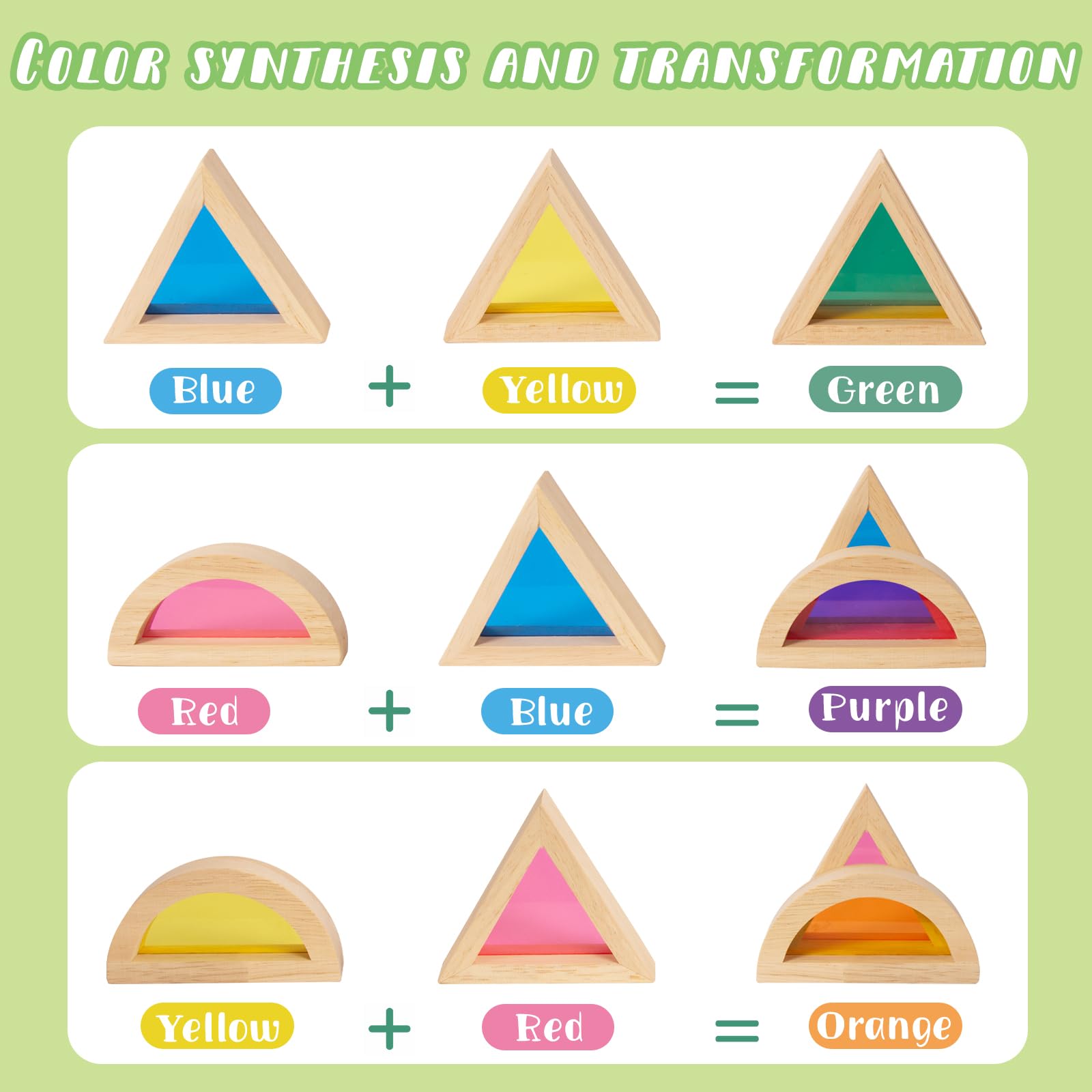 Woodenfun colorful geometry blocks for kids to recognize shapes and colors.