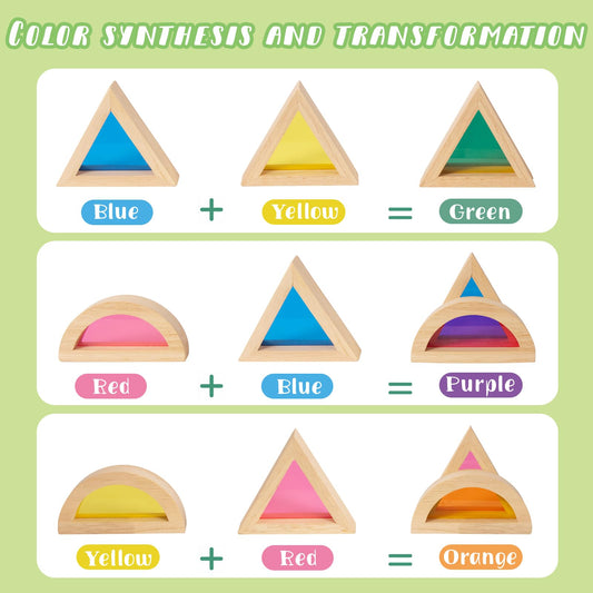 Woodenfun colorful geometry blocks for kids to recognize shapes and colors.