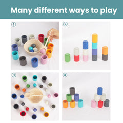 WOODENFUN counting-friendly toy helps beginners explore numbers and patterns