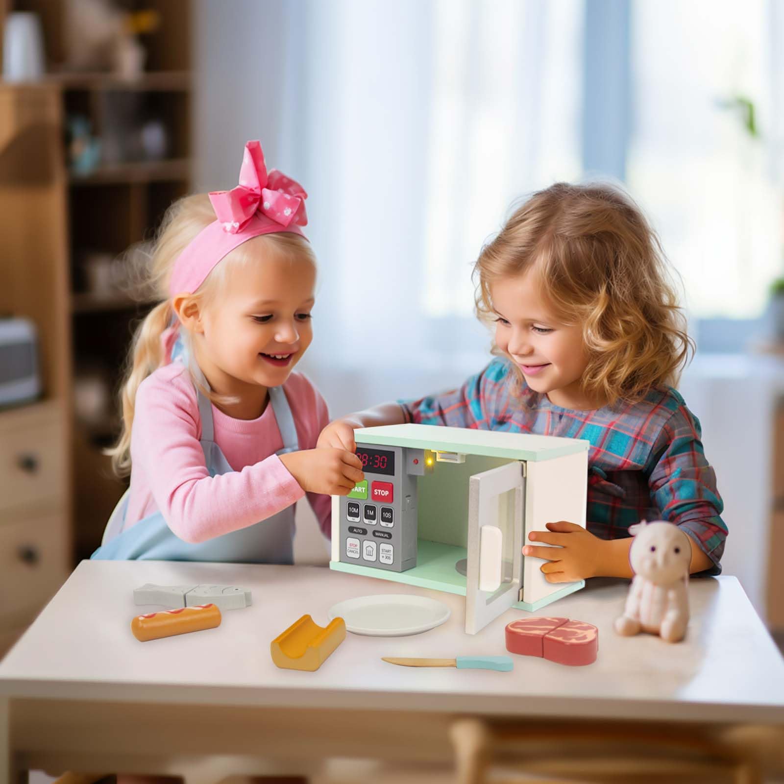 WOODENFUN kids delight in imaginative role-play as tiny chefs.