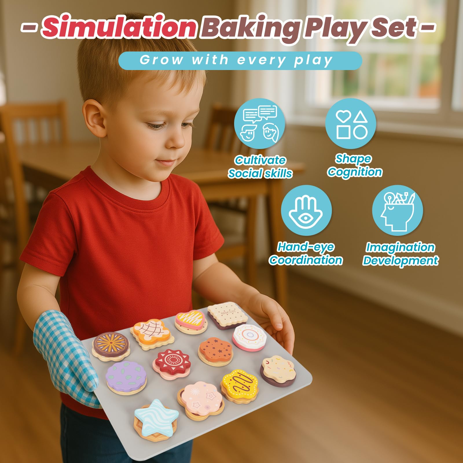 Woodenfun Kitchen Mitt protects little hands during busy play sessions.