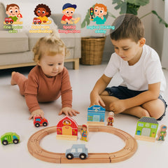 WOODENFUN locomotive wooden train offers durable, safe engine for toddlers.