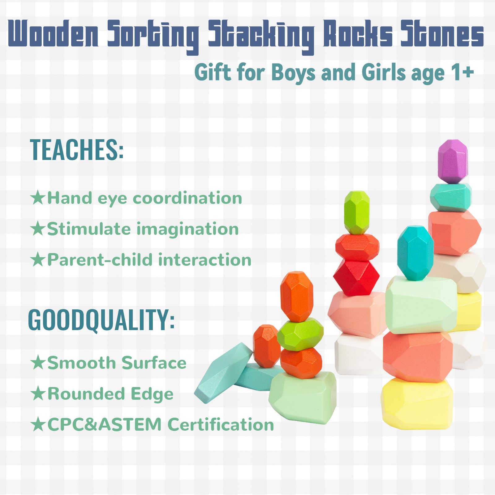 WOODENFUN 3-6 year olds enjoy family bonding through hands-on stacking fun.