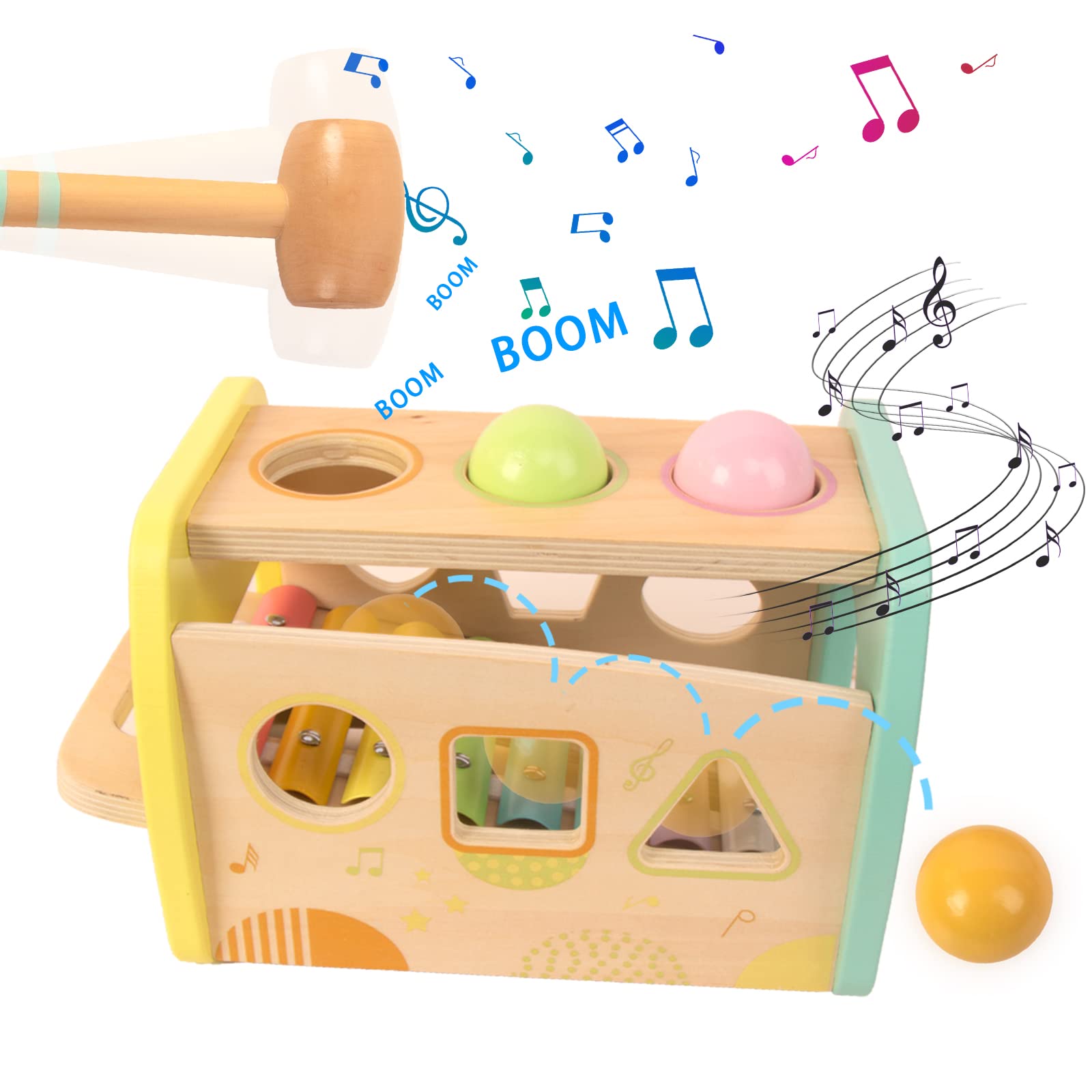WOODENFUN blocks show patterns and numbers for early math ideas