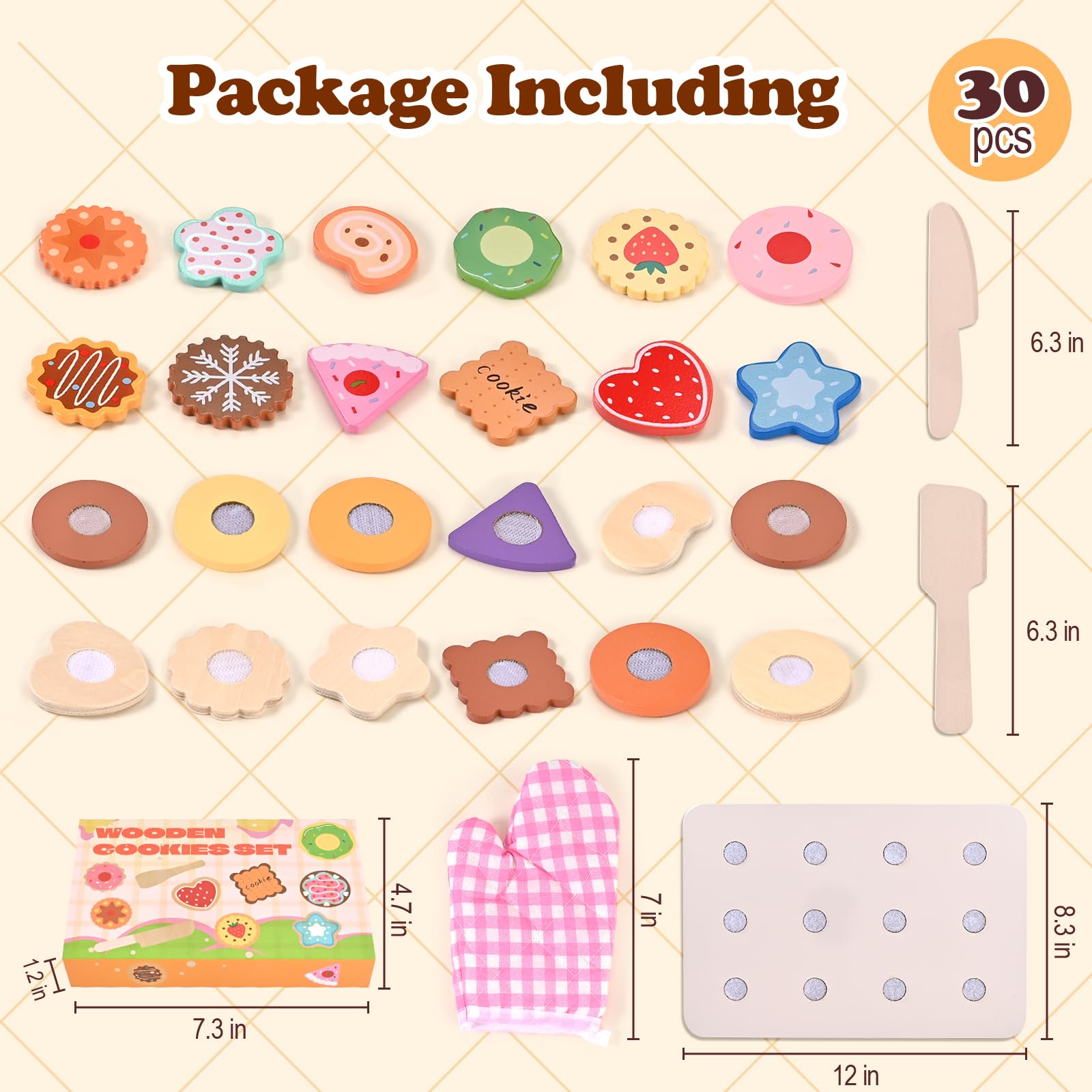 Wooderma slice and bake biscuits depict realistic play with the satisfying click when sliced.
