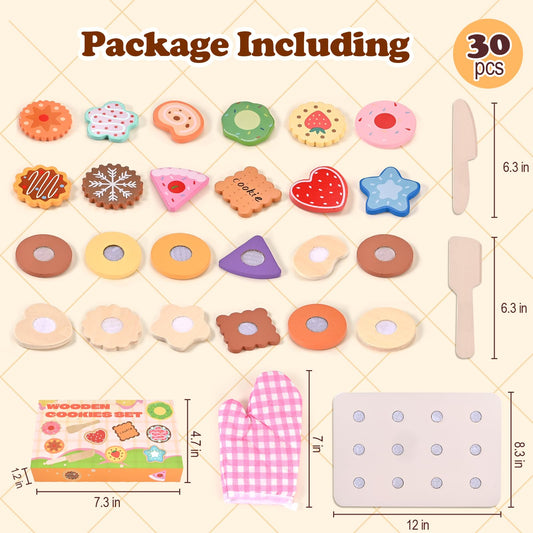Wooderma slice and bake biscuits depict realistic play with the satisfying click when sliced.