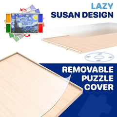 Woodever 27.56 by 19.69 inch work area fits standard 1000-piece puzzles.