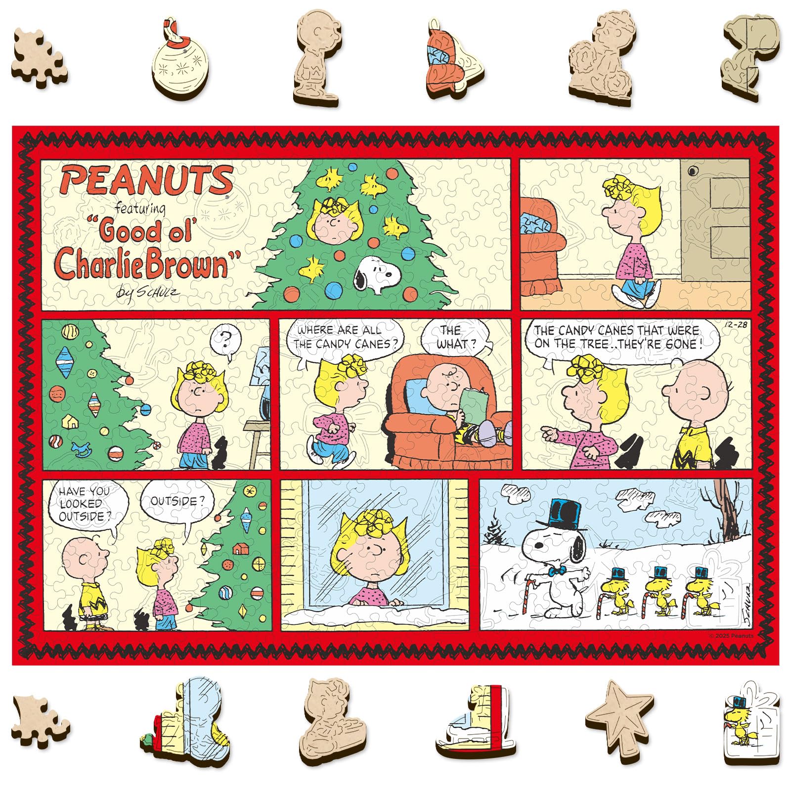 WOODLUX Peanuts 300-piece puzzle with Charlie Brown and Snoopy, ideal family night.