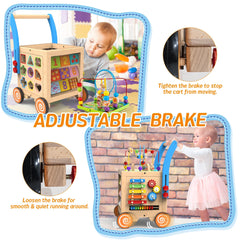 WOODMAM rotating gears foster finger dexterity and cause-and-effect awareness.